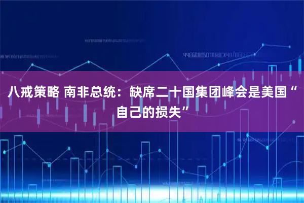 八戒策略 南非总统：缺席二十国集团峰会是美国“自己的损失”